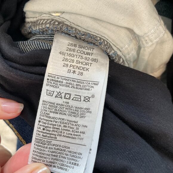 GAP Maternity True Waistband Full Panel Vintage Slim Jeans - Dark Indigo - 28S - Picture 9 of 11